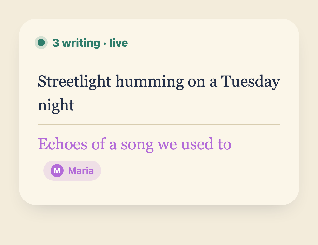 Live co-writing